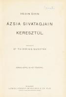 Sven Hedin: Ázsia sivatagjain keresztül. Átdolgozta: Dr. Thirring Gusztáv. Magyar Földrajzi Társaság...