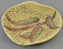 BV jelzéssel: Kerámia tál. Hólyagos mázzal. Hibátlan 22x19 cm