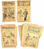 1891-1894 Budapest és Új-Budapest képes újságok több számának különálló lapjai (összesen 20 db), humoros illusztrációkkal, szakadásokkal