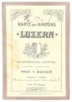Karte des Kantons Luzern, vászontérkép, kiadja: Geograph. artist. Anst. Kümmerly & Frey, 50×46 cm