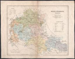 Heves vármegye térképe, 1:390 000, 26×33,5 cm