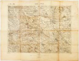 1894 Hatvan és Gödöllő környékének katonai térképe, kiadja: K. u. k. militärgeographisches Institut, 48×62 cm