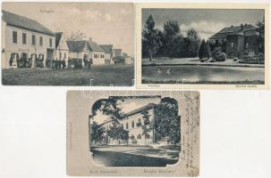 7 db RÉGI magyar város képeslap vegyes minőségben: Szerencs, Szarvas, Kecskemét, Budapest, Hidegkút ...