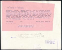 1971 Bikaviadal, feliratozott sajtófotó, 16,5×20,5 cm