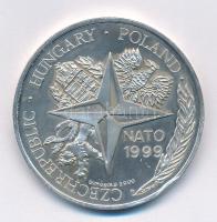 1999. NATO 50. évfordulója - Magyarország, Lengyelország és Csehország csatlakozása peremén jelzett és sorszámozott 0442, Ag emlékérem (31,20g/0.999/42,5mm) T:1-,2 (eredetileg PP) ph.