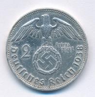 Német Harmadik Birodalom 1938B 2M Ag "Hindenburg" T:2 
German Third Reich 1938B 2 Mark Ag...