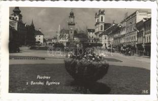 1939 Besztercebánya, Banská Bystrica; tér, üzletek / square, shops. photo
