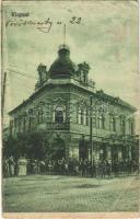 1921 Budapest XIX. Kispest, Takarékpénztár, Stefány Ede kávéháza, bor és sör. Fischhof Henrik kiadása (fa)