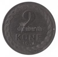 Horvátország 1941. 2K Zn T:2 kis patina Croatia 1941. 2 Kune Zn C:XF small patina Krause KM#2