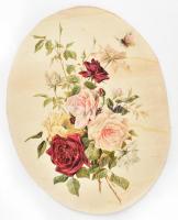 Jelzés nélkül: Rózsák. Akvarell, ceruza, papír, kissé foltos, 49x38 cm