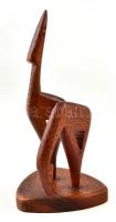 cca 1960-1970 Stilizált gazella pár, fa, jelzés nélkül, m: 20 cm