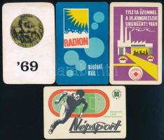 1969 4 db reklámos kártyanaptár (Radion, Népsport, stb.)