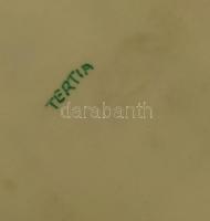 Kis porcelán tétel: Herendi Tertia virágmintás porcelán tálka, kézzel festett, jelzett, hajszálreped...