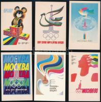 1980 6 db moszkvai olimpiás kártyanaptár