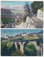 4 db RÉGI külföldi város képeslap: Graz, Mittenwaldbahn (Reith), Bozen / 4 pre-1945 Euroepan postcar...
