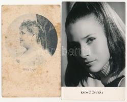 4 db főleg MODERN magyar motívum képeslap vegyes minőségben: színészek / 4 mostly modern Hungarian motive postcards in mixed quality: actors and actresses