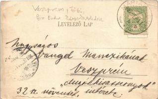 1907 Veszprém, Fő tér, Pósa Endre könyvkereskedése, üzlet  (EK)