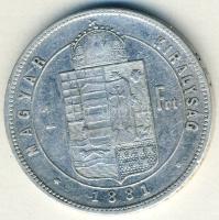 1881. 1Ft Ag "széles címer" R! T:3 apró ph.