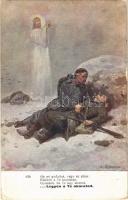 1915 Legyen a Te akaratod... / WWI Austro-Hungarian K.u.K. military art postcard, prayer, injured soldiers. A.F.W. III/2. Nr. 626. s: A. Setkowicz (ázott sarok / wet corner)