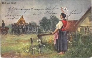 1915 Heil und Sieg! / WWI Austro-Hungarian K.u.K. military art postcard. A.F.W. III/2. 619. (EB)