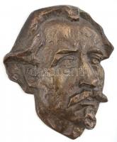 Miguel de Cervantes (?) írót ábrázoló plakett, bronz, jelzés nélkül, 15,5x13x2,5 cm