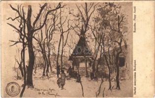 Tábori kápolna Segetin. A m. kir. debreczeni 3. honvéd gyalogezred tulajdona / WWI Austro-Hungarian K.u.K. military art postcard, field chapel s: Papp Aurél (fl)