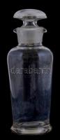 Gyógyszeres üveg, dugóval, kopásnyomokkal, m: 22,5 cm