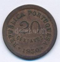 Zöld-foki Köztársaság 1930. 20c Br T:2- Cape Verde 1930. 20 Centavos Br C:VF Krause KM#3