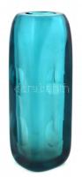 Kék színű üveg váza, hibátlan, m: 23 cm