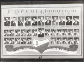 1958-1961 6 db tablófotó a győri Révai Miklós Gimnáziumból, 23×30 cm