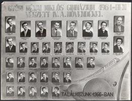 1958-1961 6 db tablófotó a győri Révai Miklós Gimnáziumból, 23×30 cm