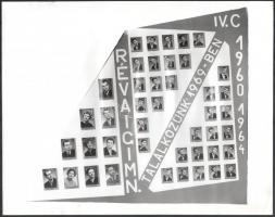 1958-1961 6 db tablófotó a győri Révai Miklós Gimnáziumból, 23×30 cm