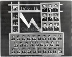 1958-1961 6 db tablófotó a győri Révai Miklós Gimnáziumból, 23×30 cm