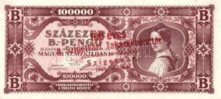 1946. 100.000BP piros "100 éves a Szigetváti Takarékpénztár...1969" fny-sal T:I