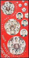 1974-75 a Honvéd (Kispest) labdarúgó csapatának portréival ellátott kihajtható prospektus, többek közt Weimper István, Kocsis Lajos, Páncsis Miklós, Gujdár Sándor, Szücs Lajos futballistákkal