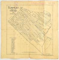 1931 Kispest megyei város térképe. Kiadja Fischhof Henrik. 46x49 cm. 1:10000. Szakadásokkal, hajtásnyomokkal, apró foltokkal, lap tetején ceruzás feljegyzéssel