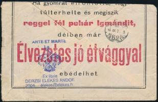 Boríték az Igmándi keserűvíz reklámjval