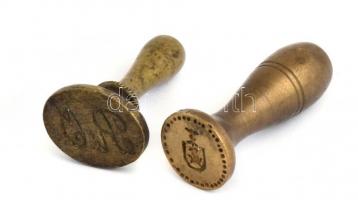 2 db réz pecsétnyomó, m: 4 cm