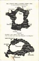 1930 Ha a trianoni békét a győzőkre szabták volna. A megcsonkított Franciaország. Kiadja a Magyar Nemzeti Szövetség / Trianon peace treaty, map of a lesser France, Hungarian irredenta propaganda (fl)