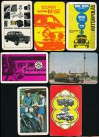 1972-1978 Autós, autózással kapcsolatos kártyanaptárak, 7 db