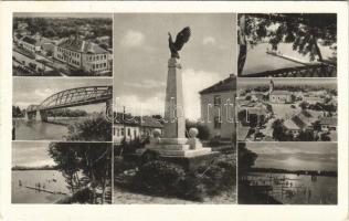 1941 Tiszafüred, mozaiklap Hősök szobrával (EK)