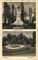 1941 Szolnok, Hősök szobra, emlékmű, Park részlet, irredenta virágágyás