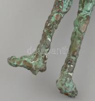 Jelzés nélkül: Sétáló kisfiú. Bronz. Talapzat nélkül. 32 cm