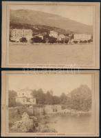 cca 1890 Abbázia 2 db keményhátú fotó 10x16 cm