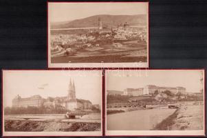 cca 1890 Klosterneuburg 3 db keményhátú fotó 10x16 cm