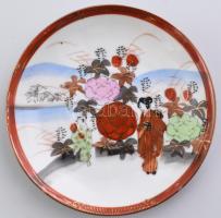 Kínai, kézzel festett teás készlet. Kézzel festett, jelzett, hibátlan