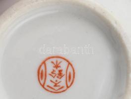 Kínai, kézzel festett teás készlet. Kézzel festett, jelzett, hibátlan