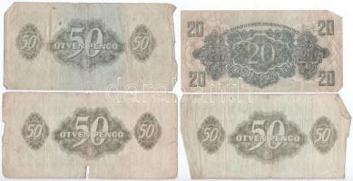 1944. 5P (4x) + 20P + 50P (3x) "A Vörös Hadsereg Parancsnoksága" T:III,III-