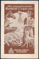 cca 1940 Marhasó reklám prospektus, Pál György (1906-1986) által illusztrált borítóval. 8p. Hajtásnyomokkal, kisebb lapszéli szakadásokkal. Globus, Bp.