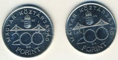 1992-94. 200Ft Ag "MNB" (1x), "Deák" (1x) T:BU,2